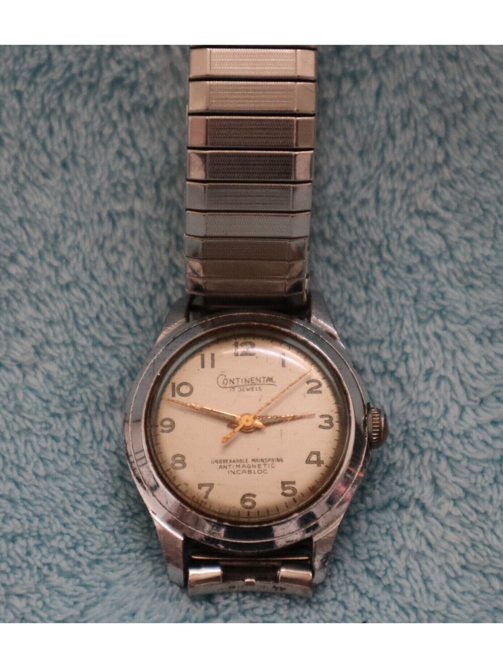 Vintage Continental 17 Jewel Watch Swiss Made Running Incablock Antimagnetic...